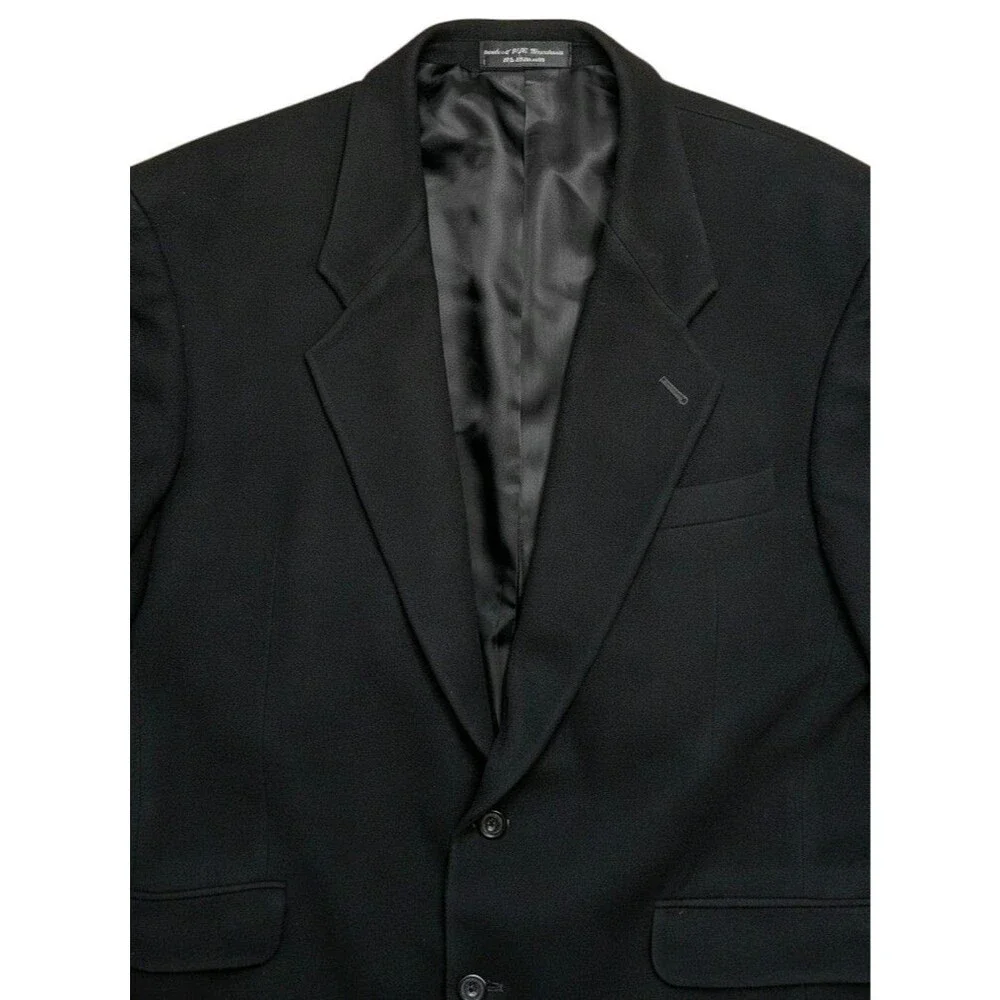 Gianfranco Ruffini Italy Mens 44R Black Wool Blend Blazer Jacket Sport Coat